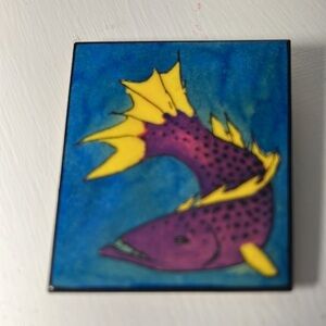 Vintage Nancy Salwen Abstract Handcrafted Fish Brooch Pin